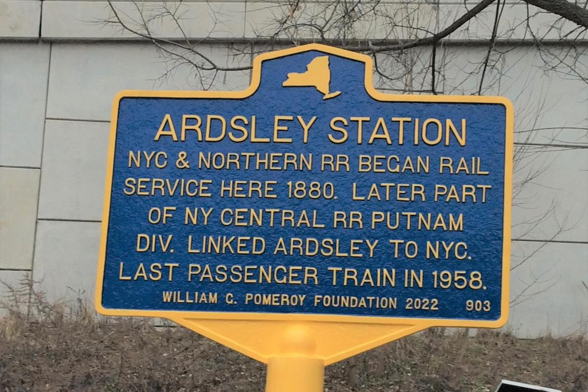 Ardsley RR Station Marker on Elm Street