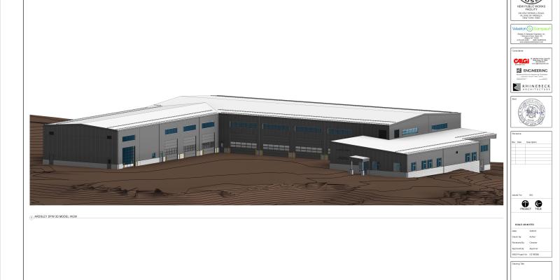 Architectural Rendering of new DPW Garage Facility