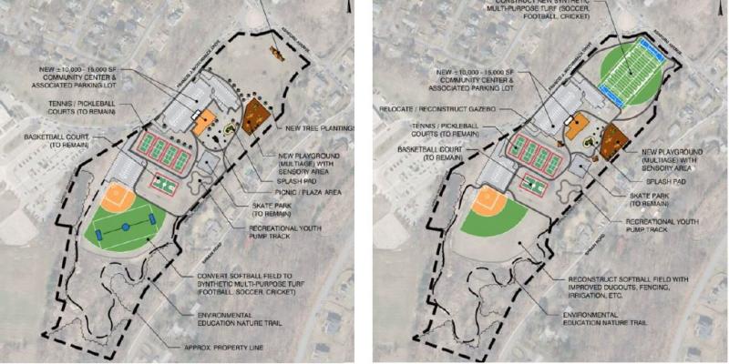 Alternative Site Designs for Pascone Park from the Parks and Recreation Master Plan